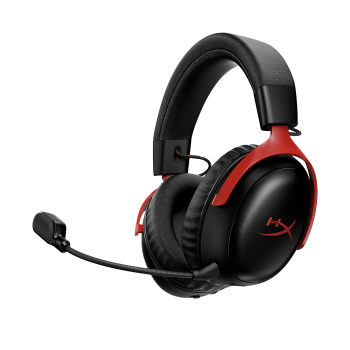 Casque gaming HyperX Cloud III S Wireless sans fil noir et rouge