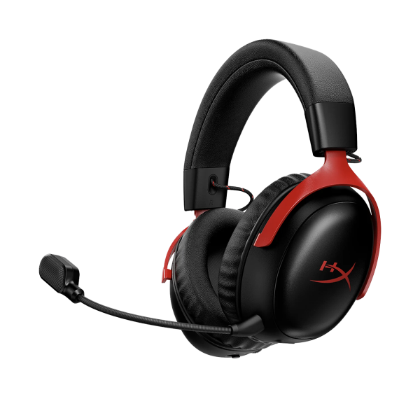 Casque gaming HyperX Cloud III S Wireless sans fil noir et rouge